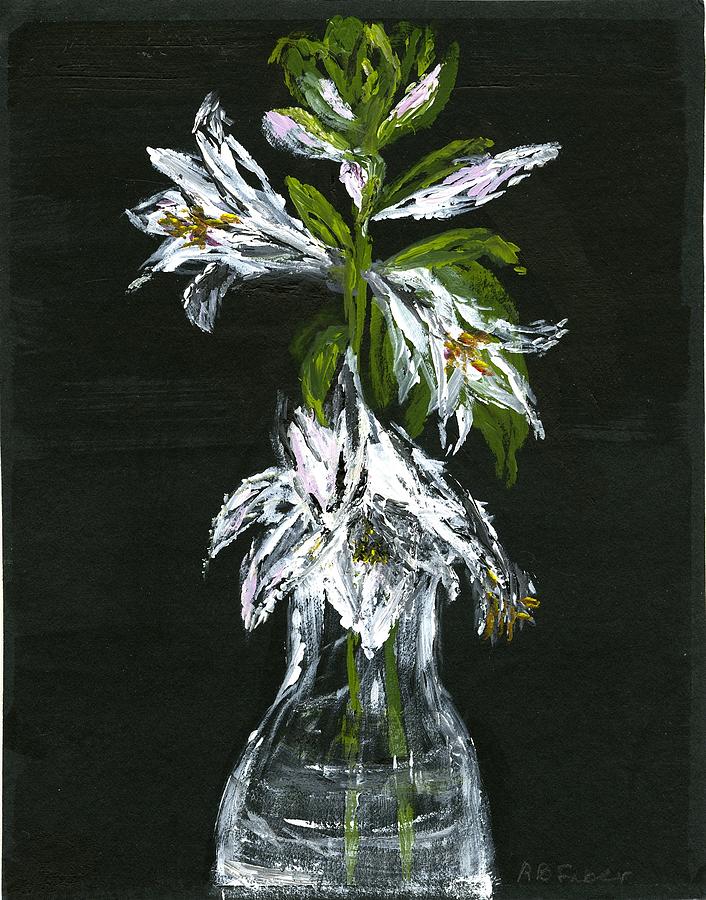 White Flowers Painting by Alice Faber