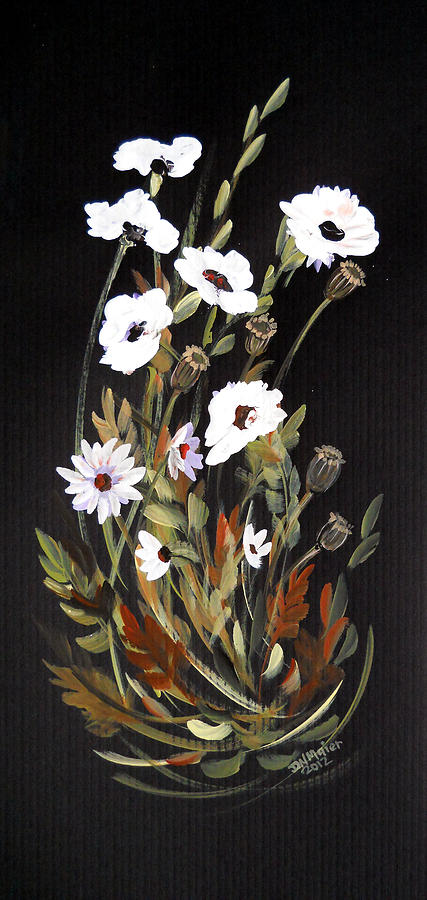 White Flowers Painting by Dorothy Maier