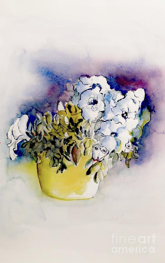 White flowers Painting by Karina Plachetka