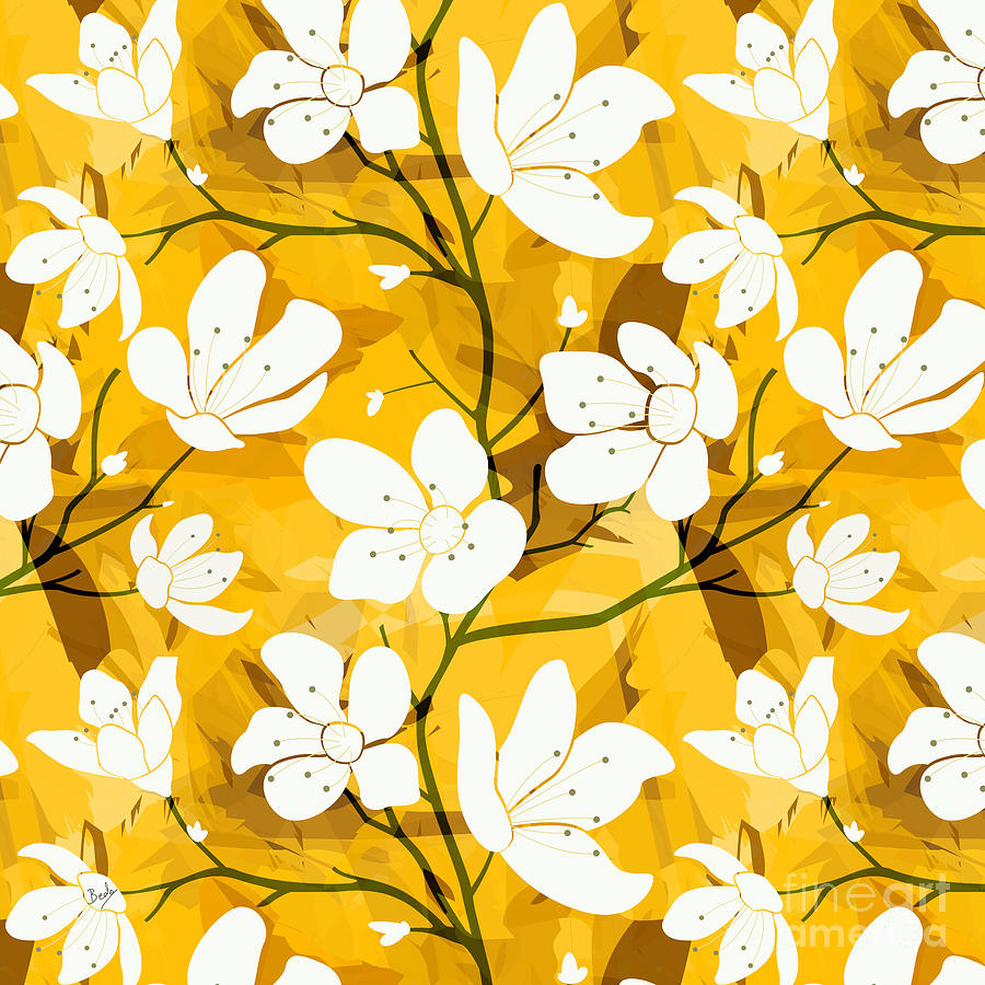 Flower Digital Art - White Flowers Of Early Summer by Peter Awax