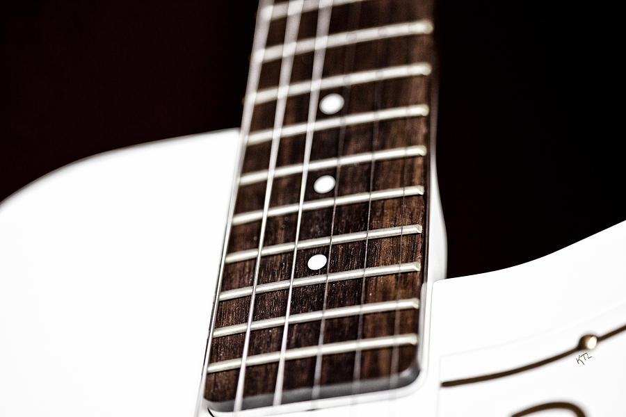 White Guitar Abstract Photograph by Karol Livote