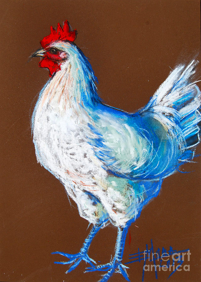 White Hen Pastel by Mona Edulesco