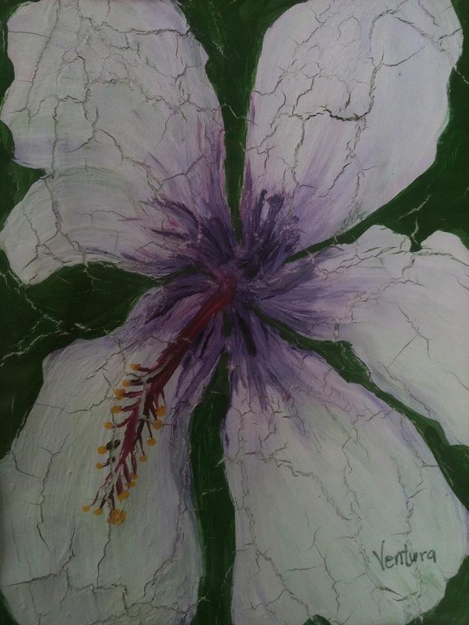 White Hibiscus Painting by Clare Ventura