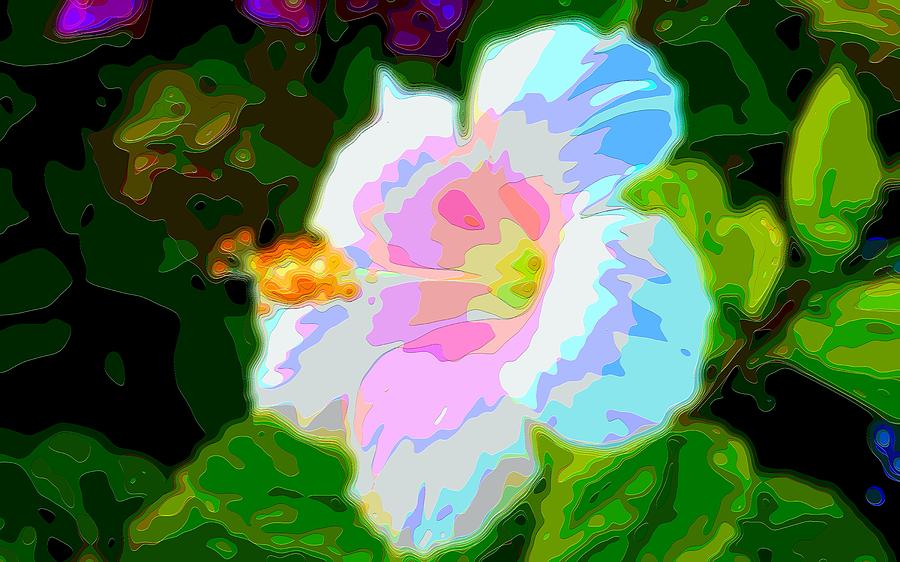 Flowers Still Life Digital Art - White Hibiscus Flower Art by Mary Clanahan