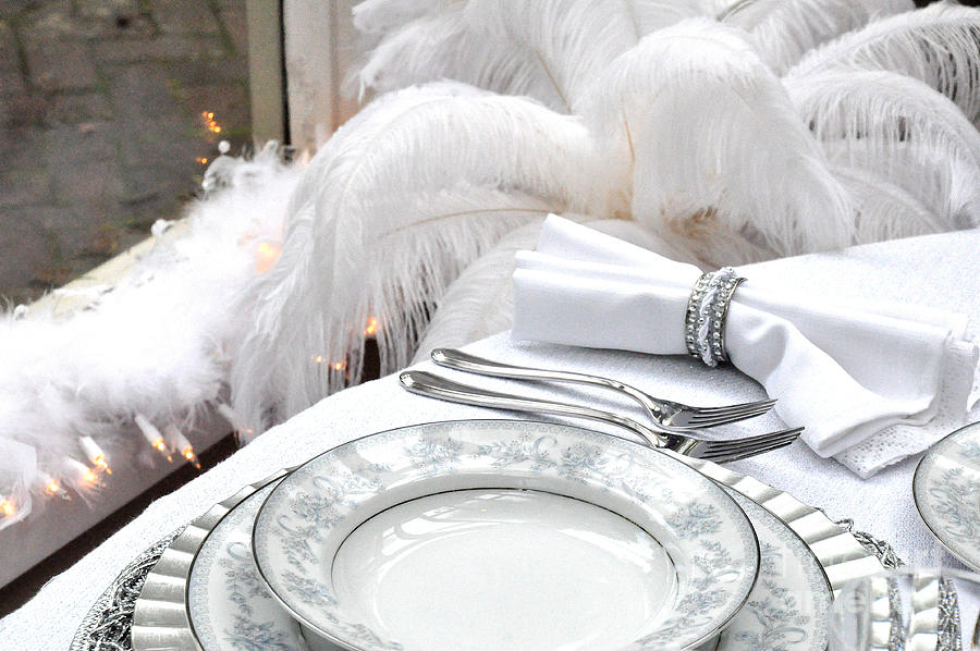 White Holiday Table Photograph by Tatyana Searcy