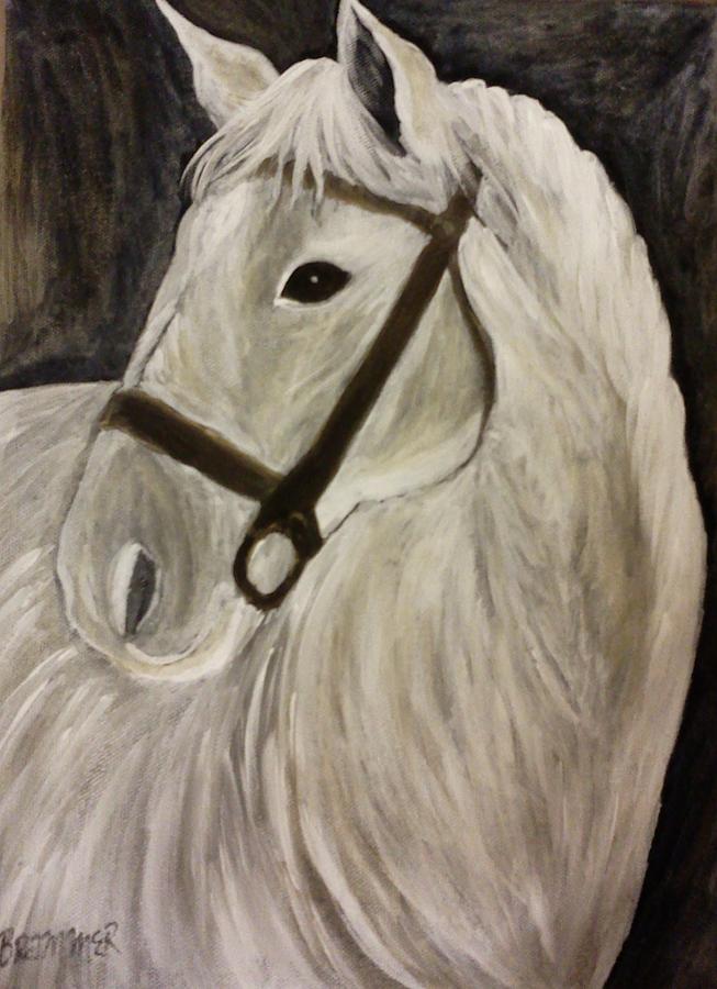 White Horse Painting by Christy Saunders Church