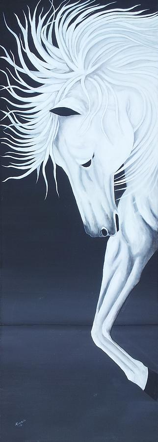 White Horse Painting by Edwin Alverio