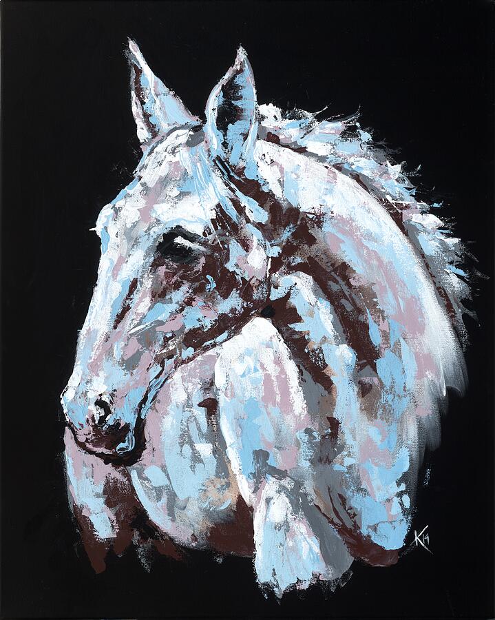 White Horse Painting by Konni Jensen