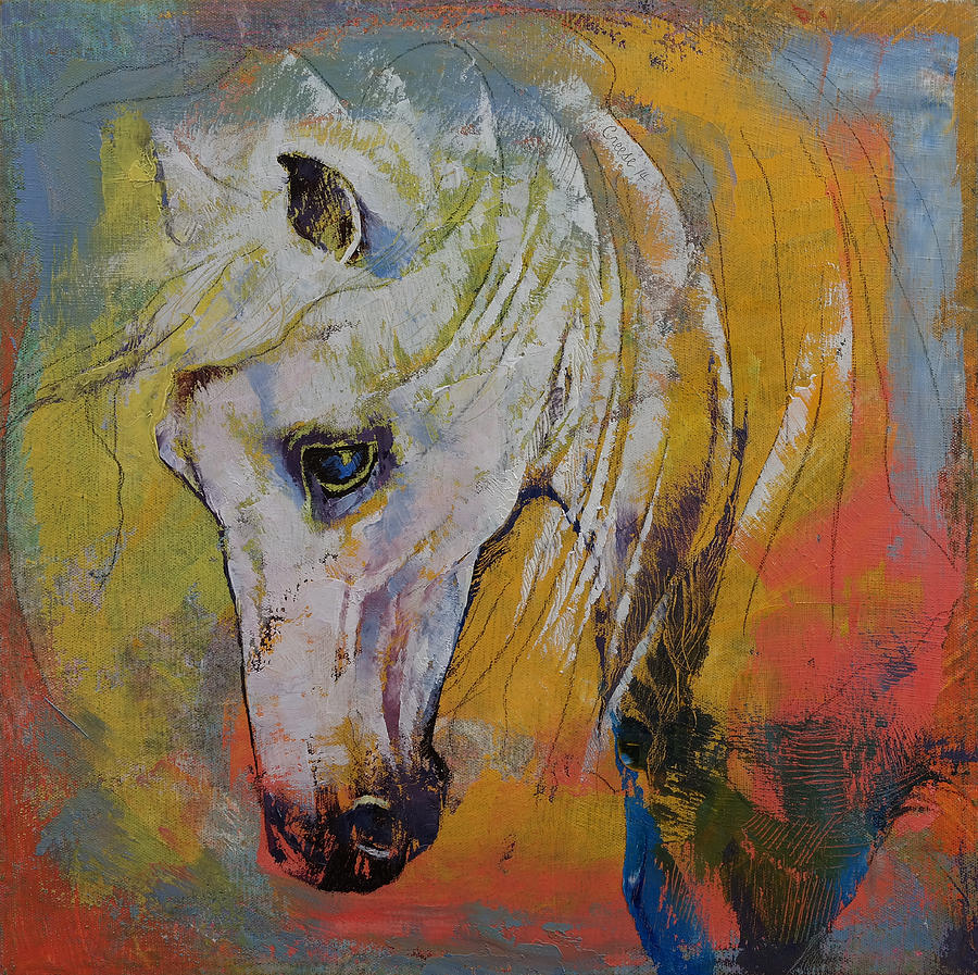White Horse Painting by Michael Creese