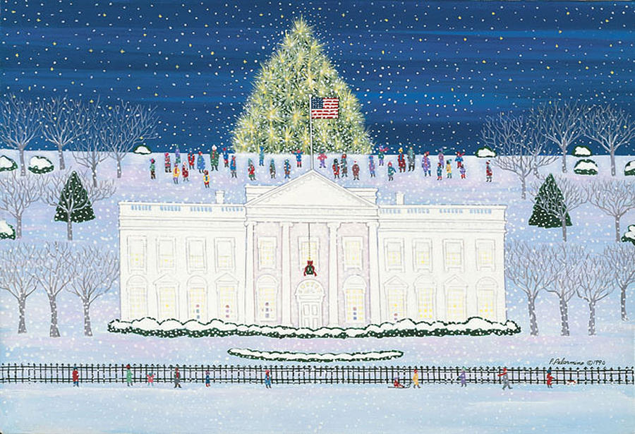 White House Christmas Painting by Patricia Palermino