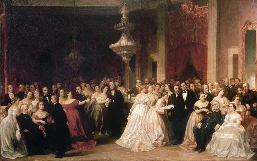 White House Reception, 1864 Painting by Attributed to Francis Carpenter