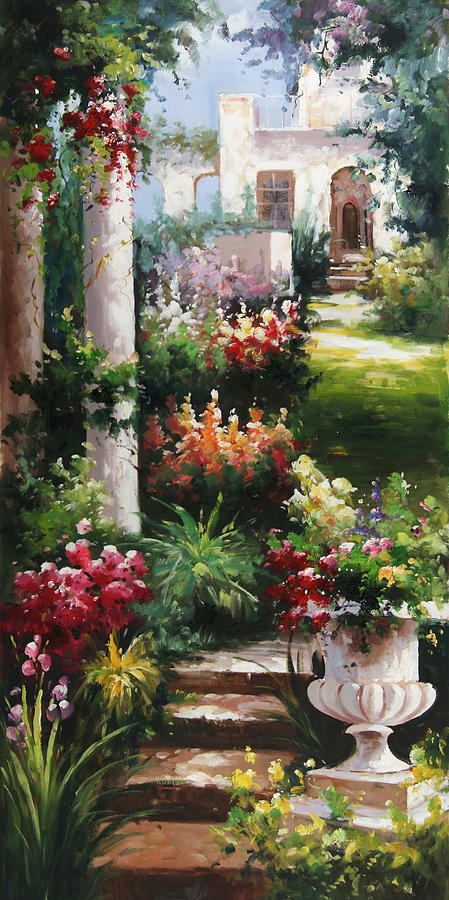 White House With Garden Painting by Unknown - Fine Art America