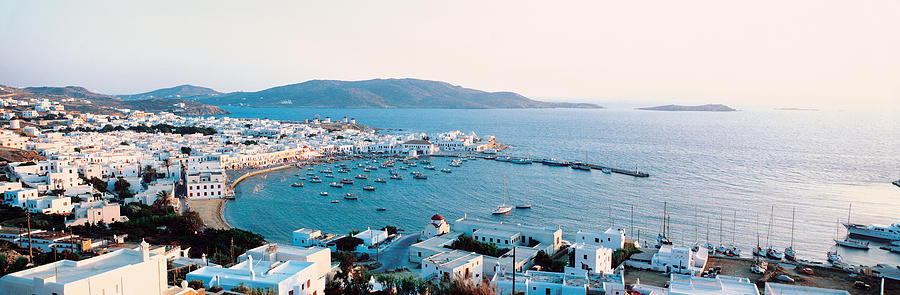 White Houses & Aegean Sea Mykonos Isl Photograph by Panoramic Images