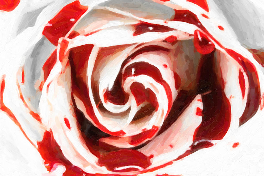 White In Red Painting by MotionAge Designs