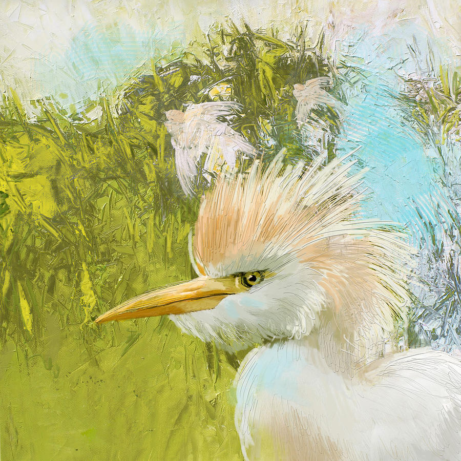 White Kingfisher Painting by Catf