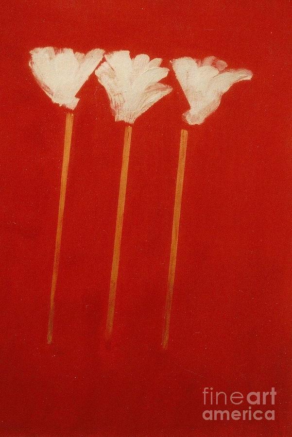 White Lillies Painting by Fereshteh Stoecklein