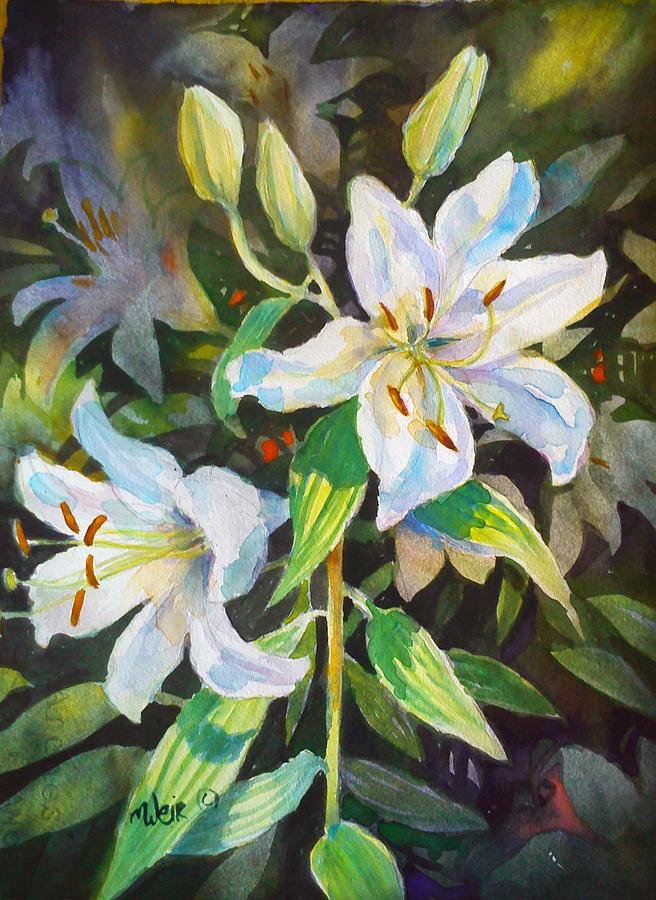 White Lillies in the light Painting by Mary Weir - Fine Art America