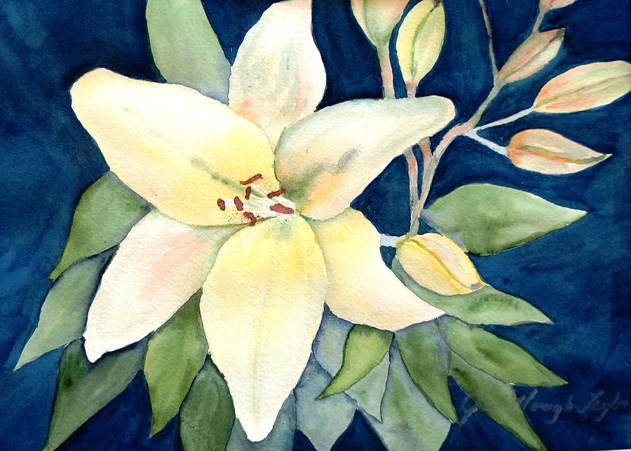 White Lily Painting by Jan Hough Taylor - Fine Art America