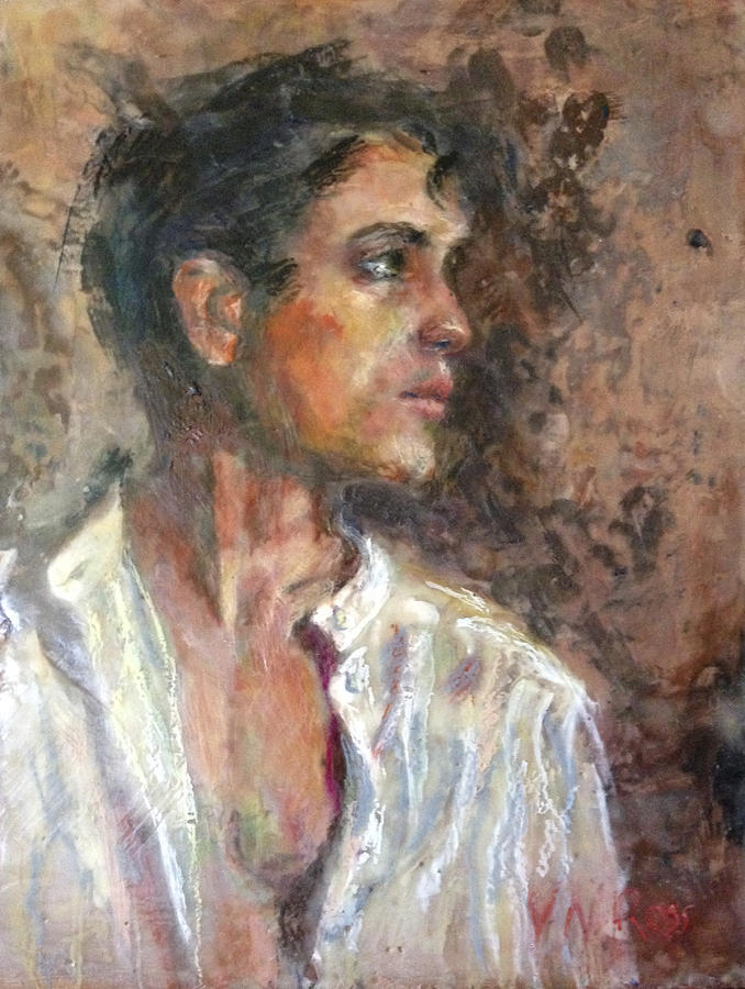 White Linen Shirt Painting by Vicki Ross