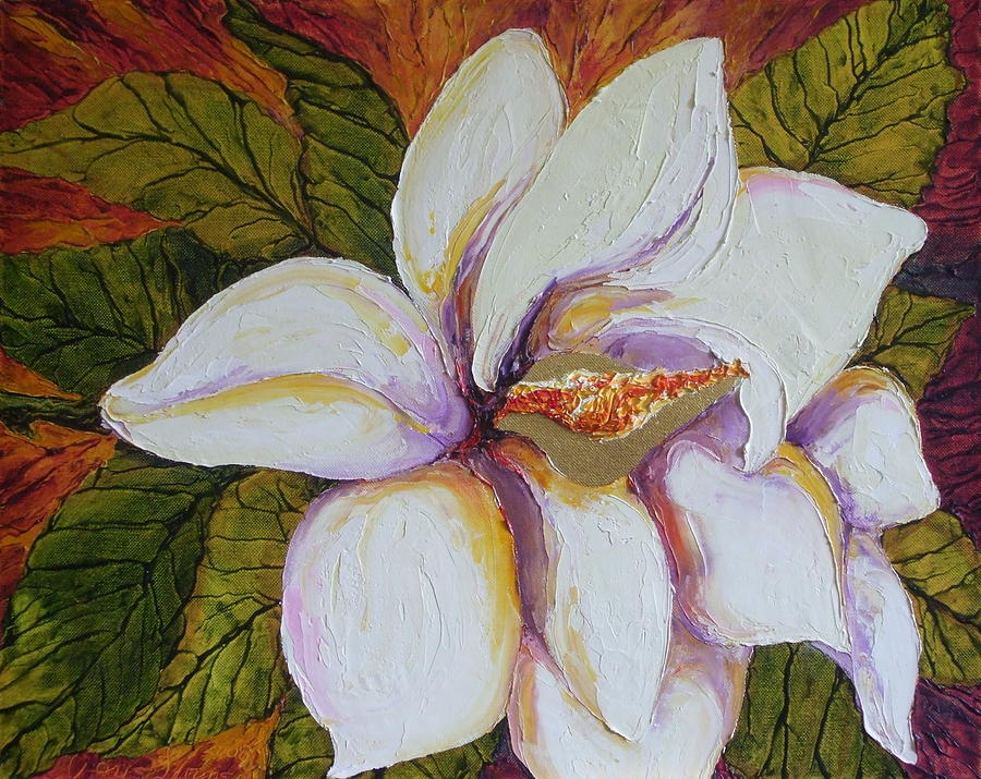 White Magnolia Painting by Paris Wyatt Llanso