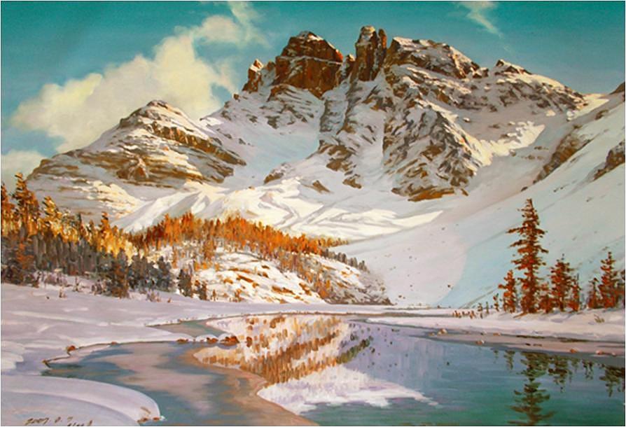 Mountain Painting - White Matterhorn by Stefan Chew