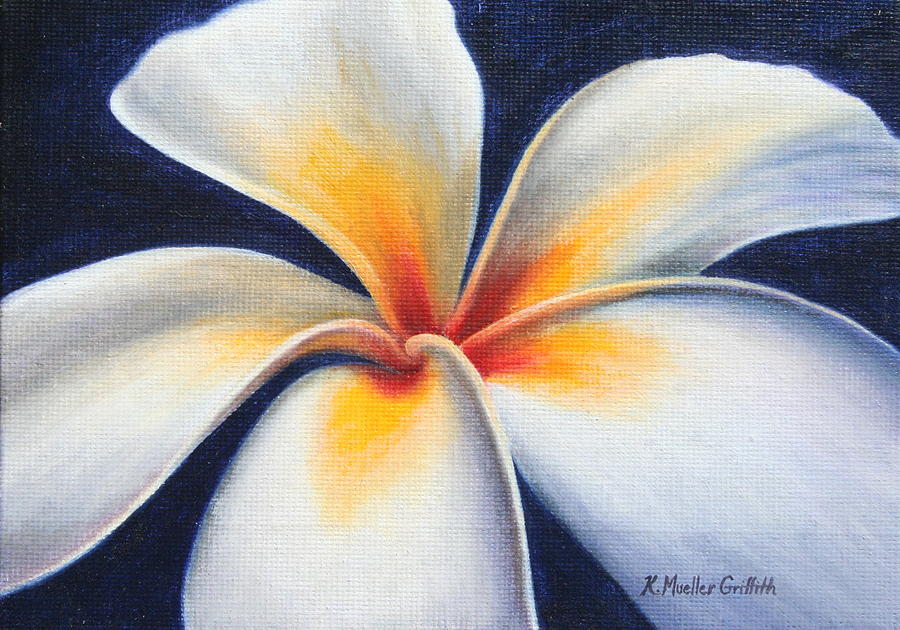 Nature Painting - White Night Plumeria by Kristine Griffith