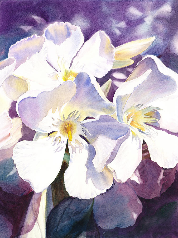 Nature Painting - White Oleander by Irina Sztukowski