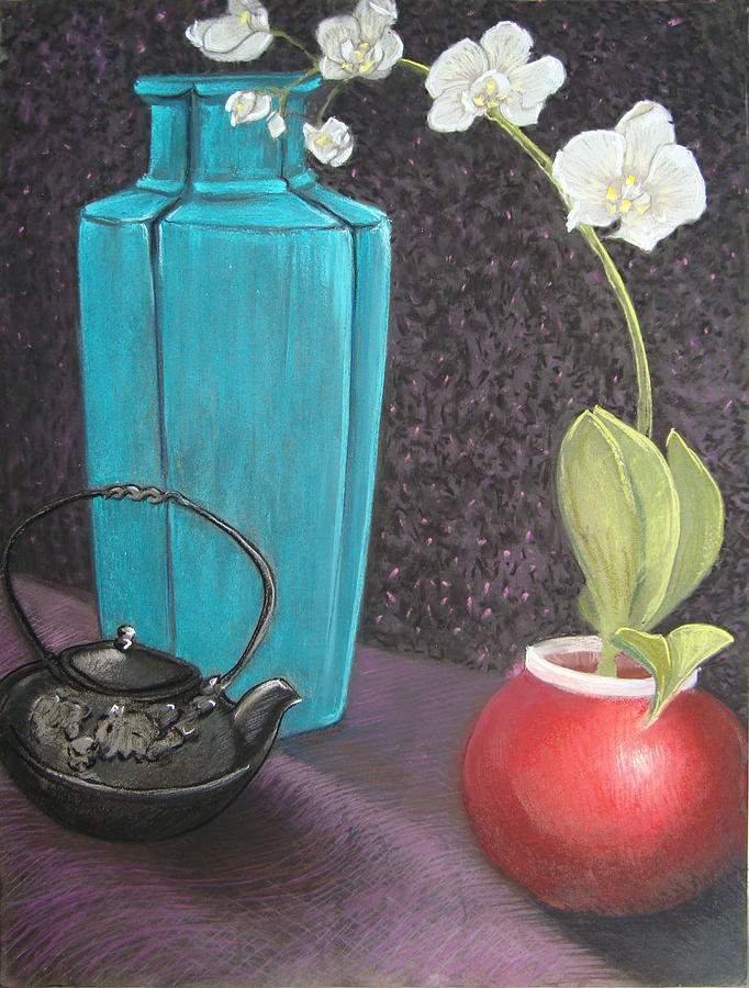 White Orchid Pastel by Karen Coggeshall
