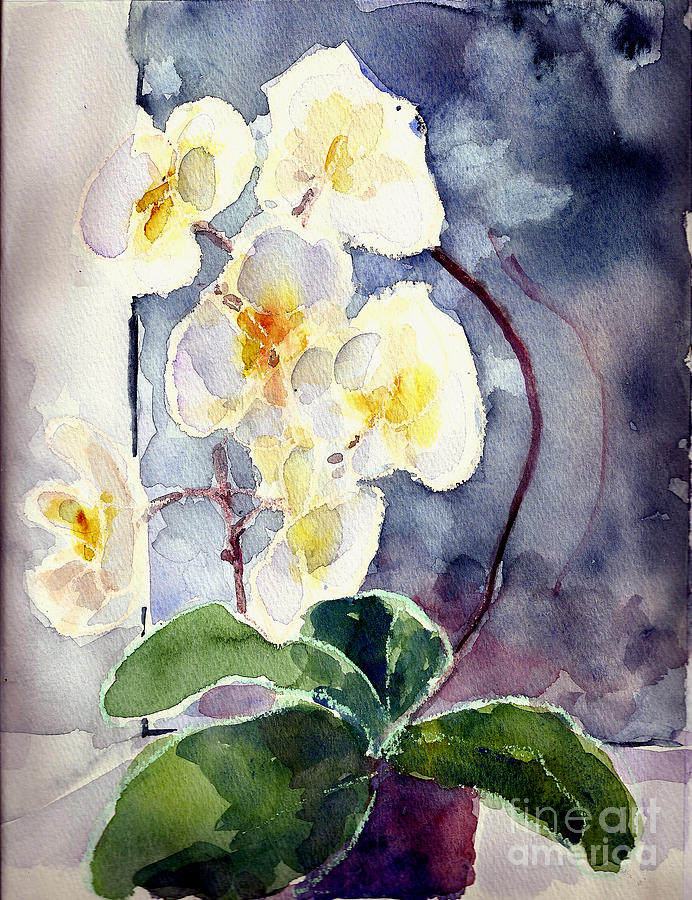 White Orchid Painting by Toshiko Tanimoto - Fine Art America