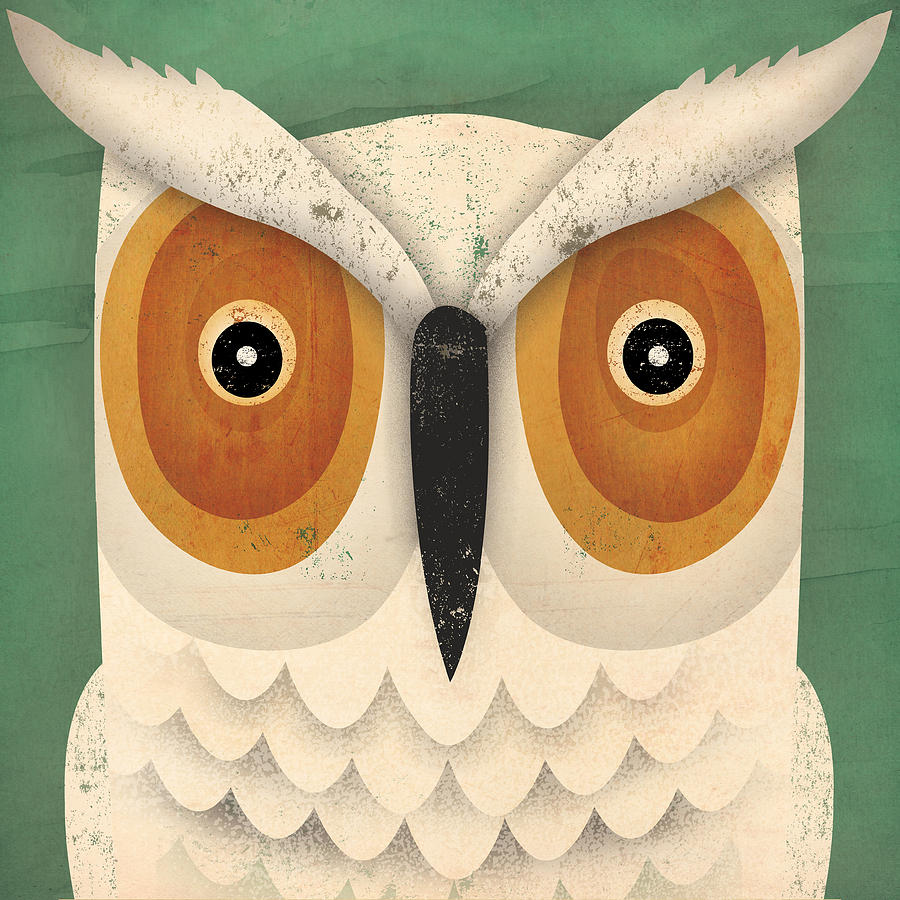 Animal Painting - White Owl by Ryan Fowler