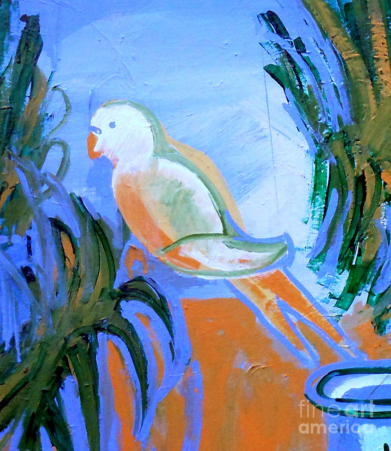 White Parakeet Painting