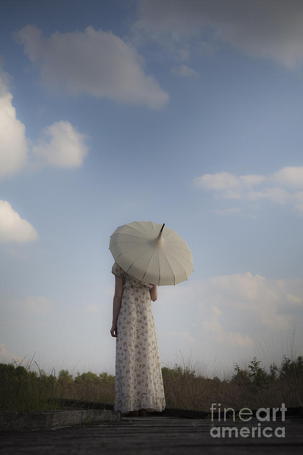 White parasol Photograph by Maria Heyens