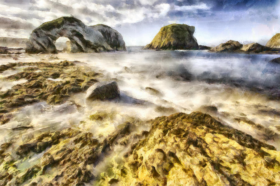White Park Bay Sea Arch Photograph by Nigel R Bell