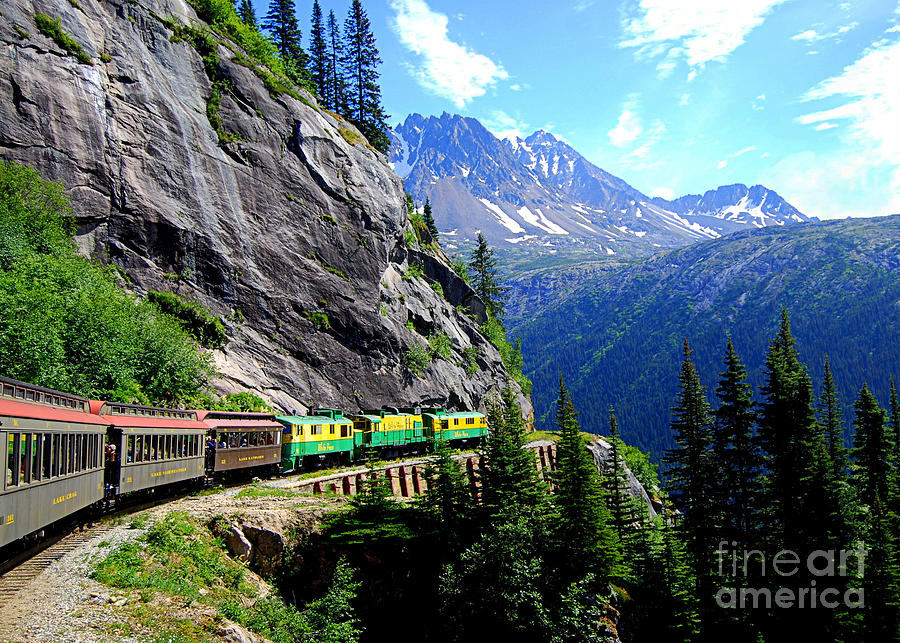 Mountain Photograph - White Pass and Yukon Route Railway in Canada by Catherine Sherman