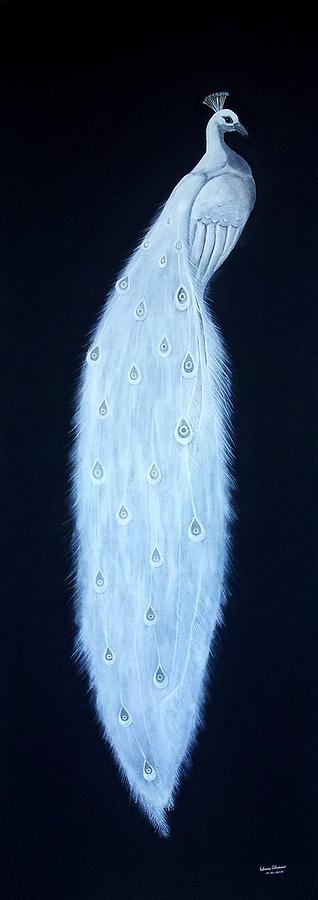 White Peacock Painting by Edwin Alverio