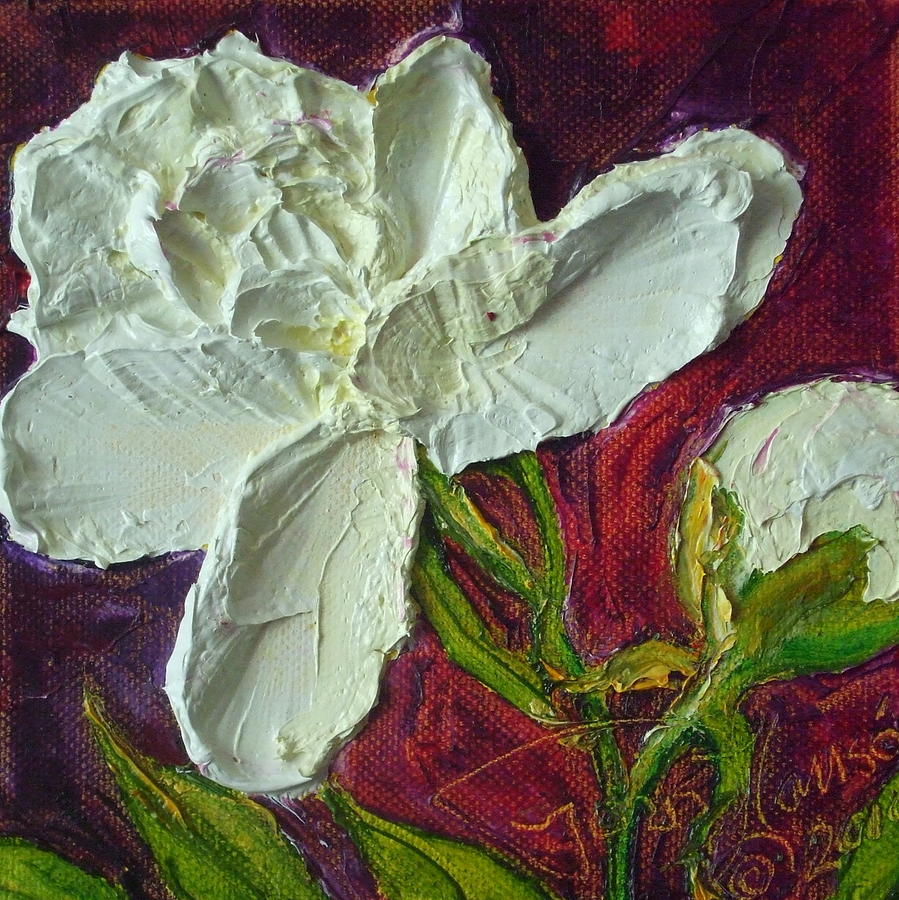 White Peony Painting by Paris Wyatt Llanso