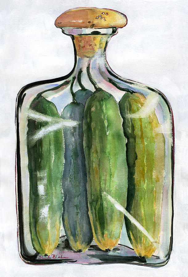 A Jar Full of Pickles Painting by Blenda Studio