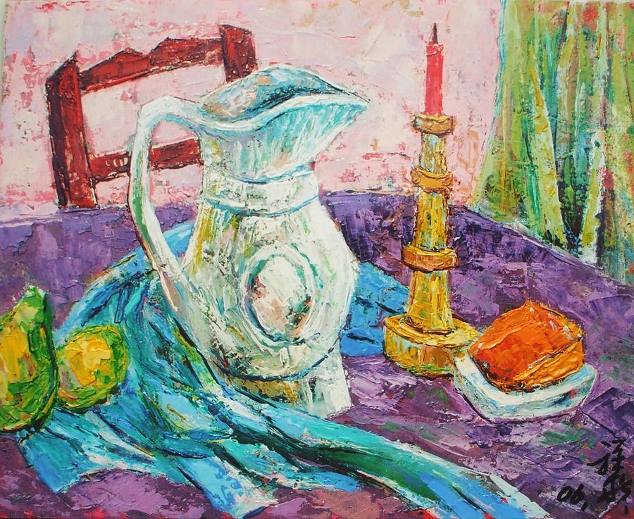 White pitcher still life Painting by Siang Hua Wang - Fine Art America