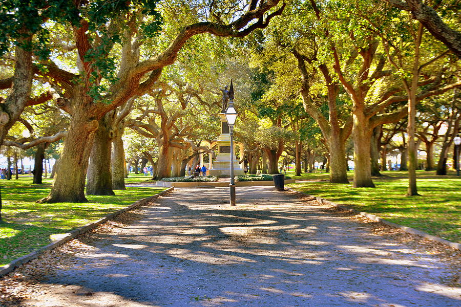 White Point Gardens At Battery Park Charleston SC HDR Photograph by Lisa Wooten