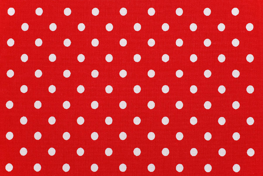 White Polka Dots On Red Fabric Photograph by Esemelwe