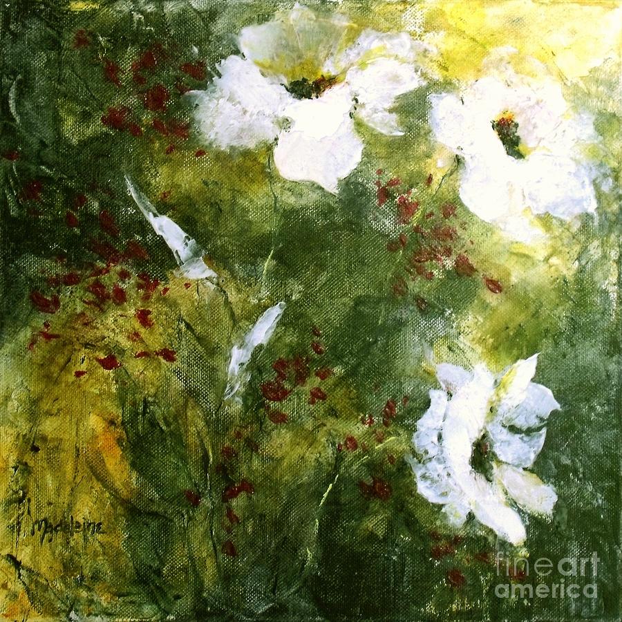 Flower Painting - White Poppies IIl by Madeleine Holzberg