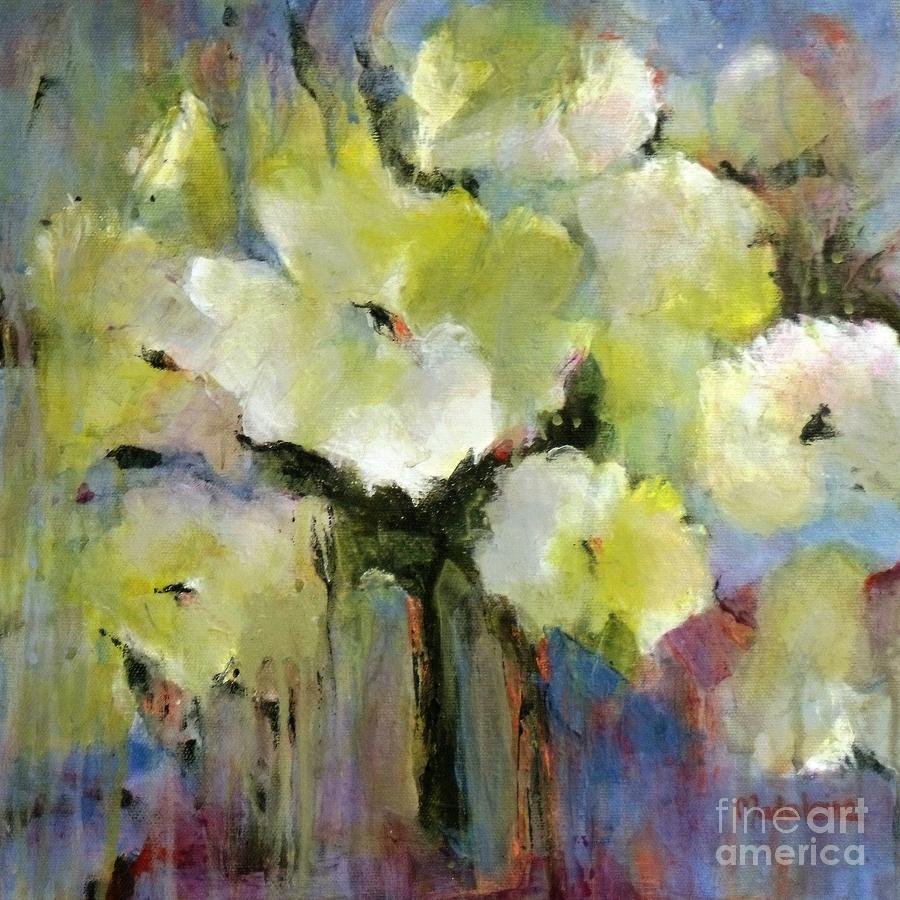 White Poppy Bouquet Painting by Madeleine Holzberg