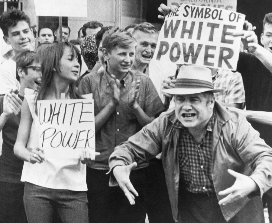 White Power Demonstrators Photograph by Underwood Archives