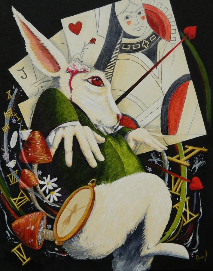 Fantasy Painting - White Rabbit by Amy Burczyk