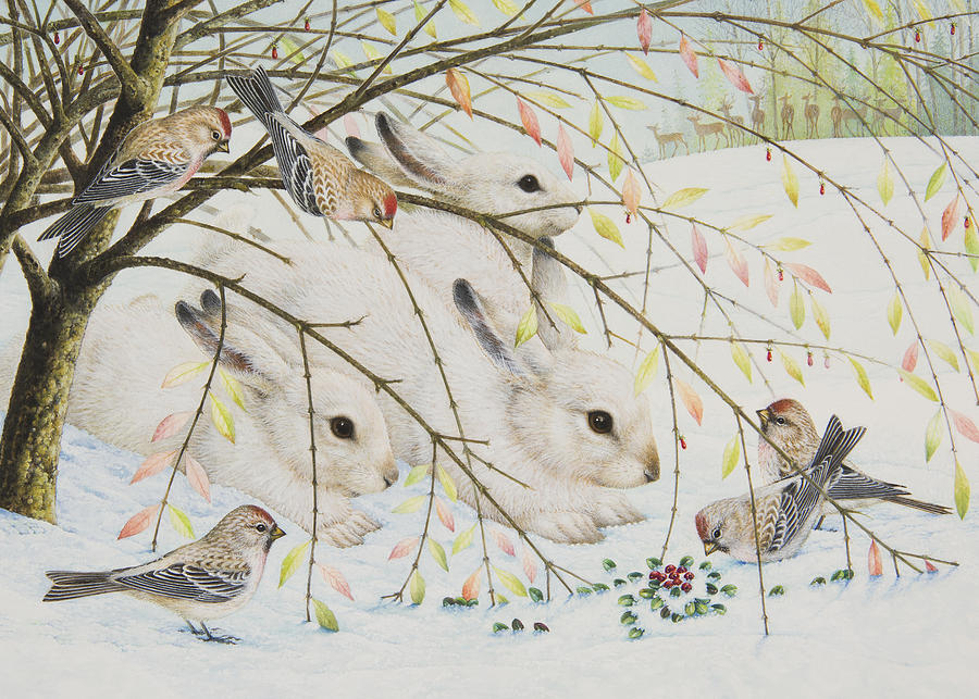 White Rabbits Painting by Lynn Bywaters