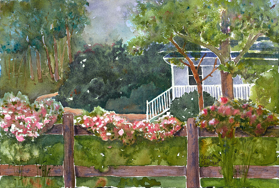 White Railing Painting by Renee Chastant - Pixels