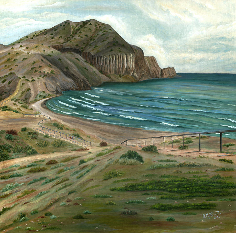 White Rocks Beach Painting by Angeles M Pomata