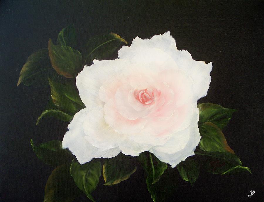 White Rose Painting by Joni McPherson
