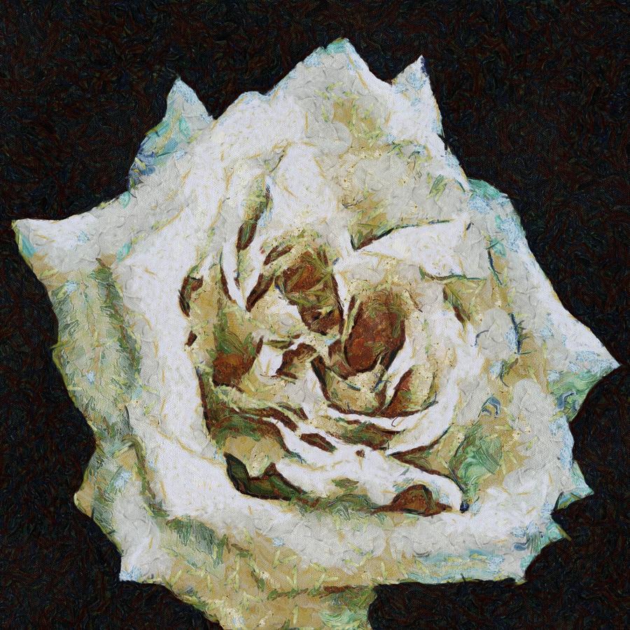 White Rose Painting by Taiche Acrylic Art
