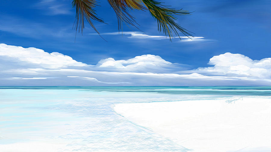 White sand and turquoise sea Digital Art by Anthony Fishburne
